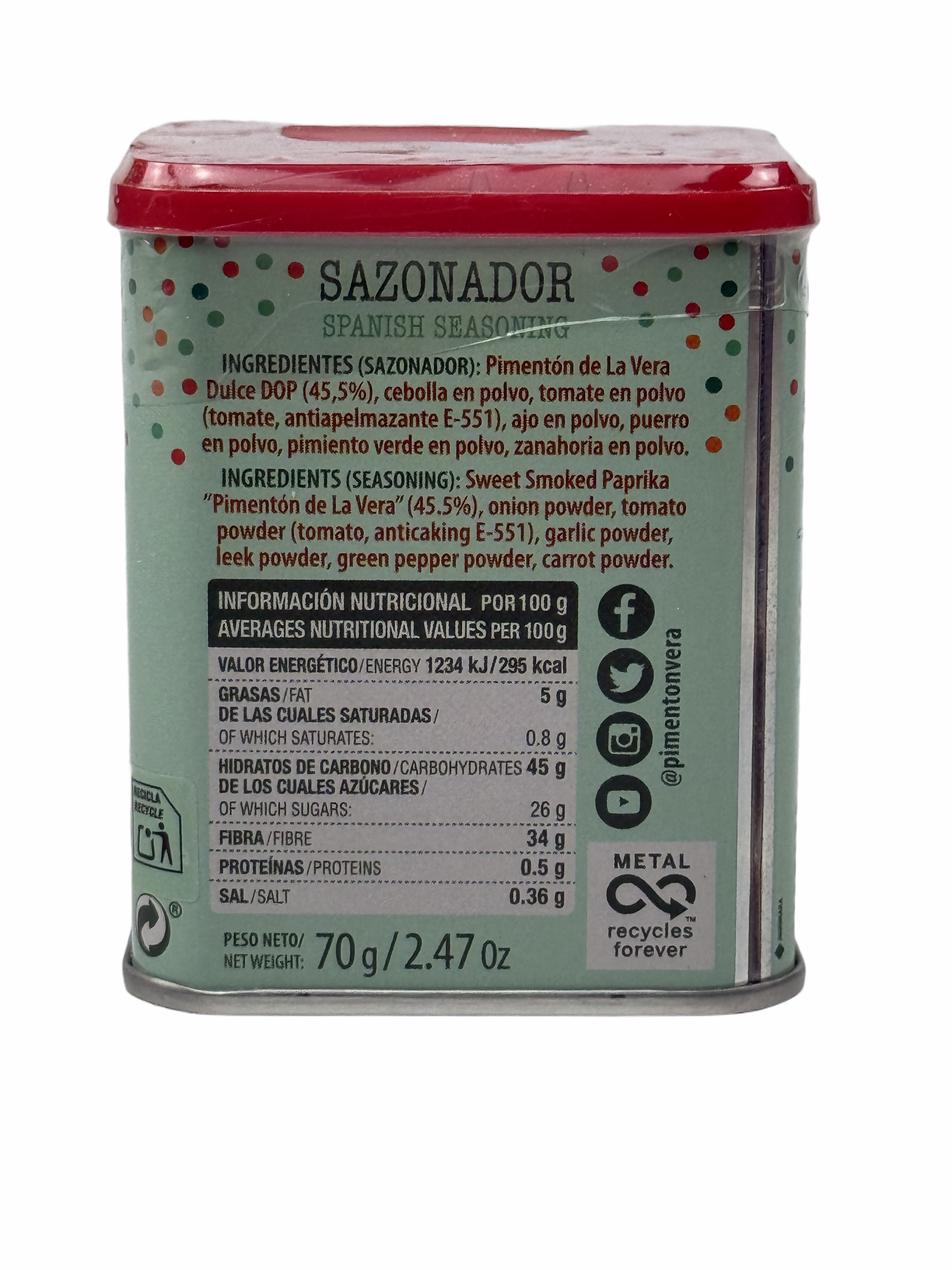 Gewürzmischung (45% Pimenton de la Vera), Dose 70 gr., Las Hermanas