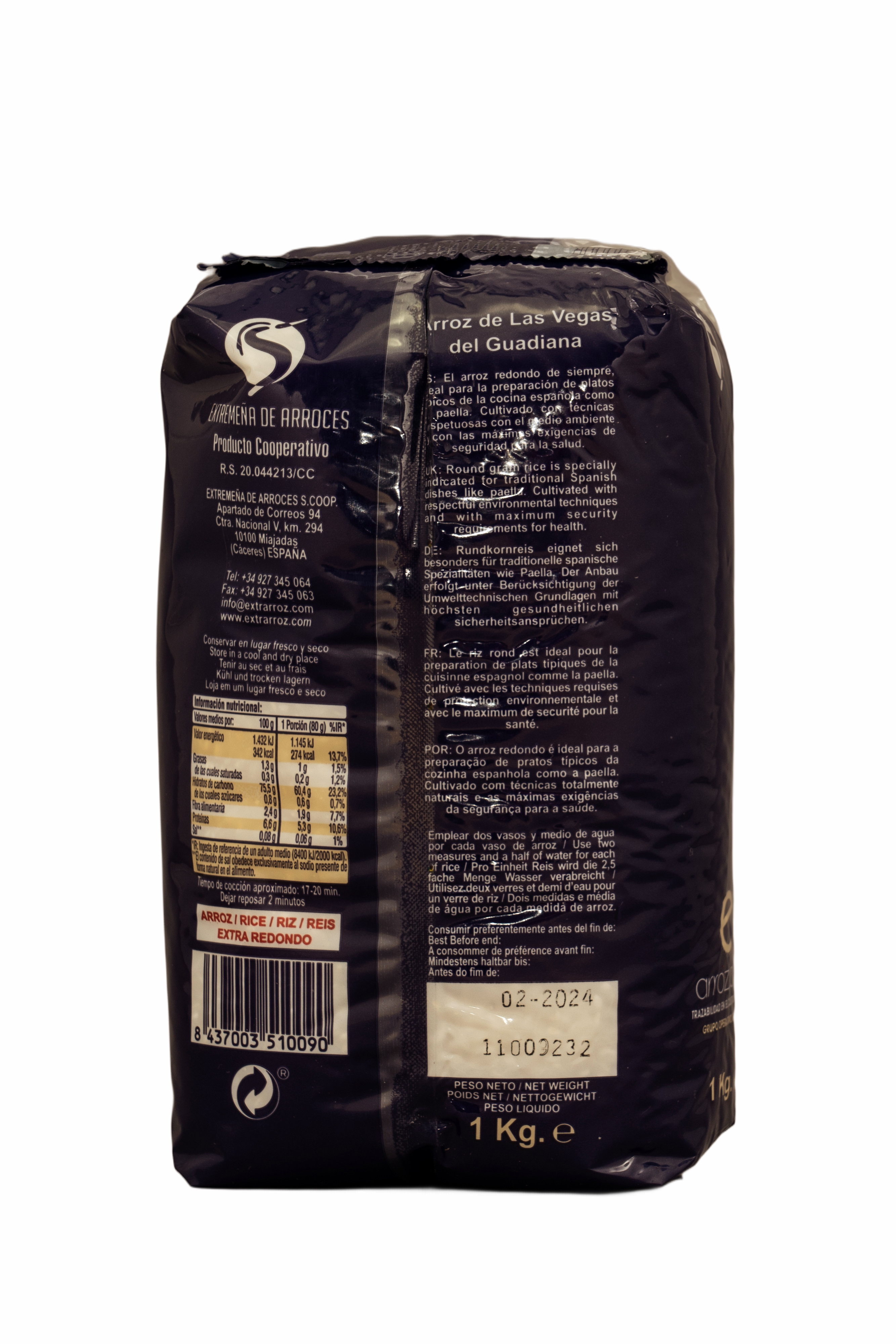 Runder Reis - Arroz redondo GUADIARROZ, 1 KG (Paellareis) Extra