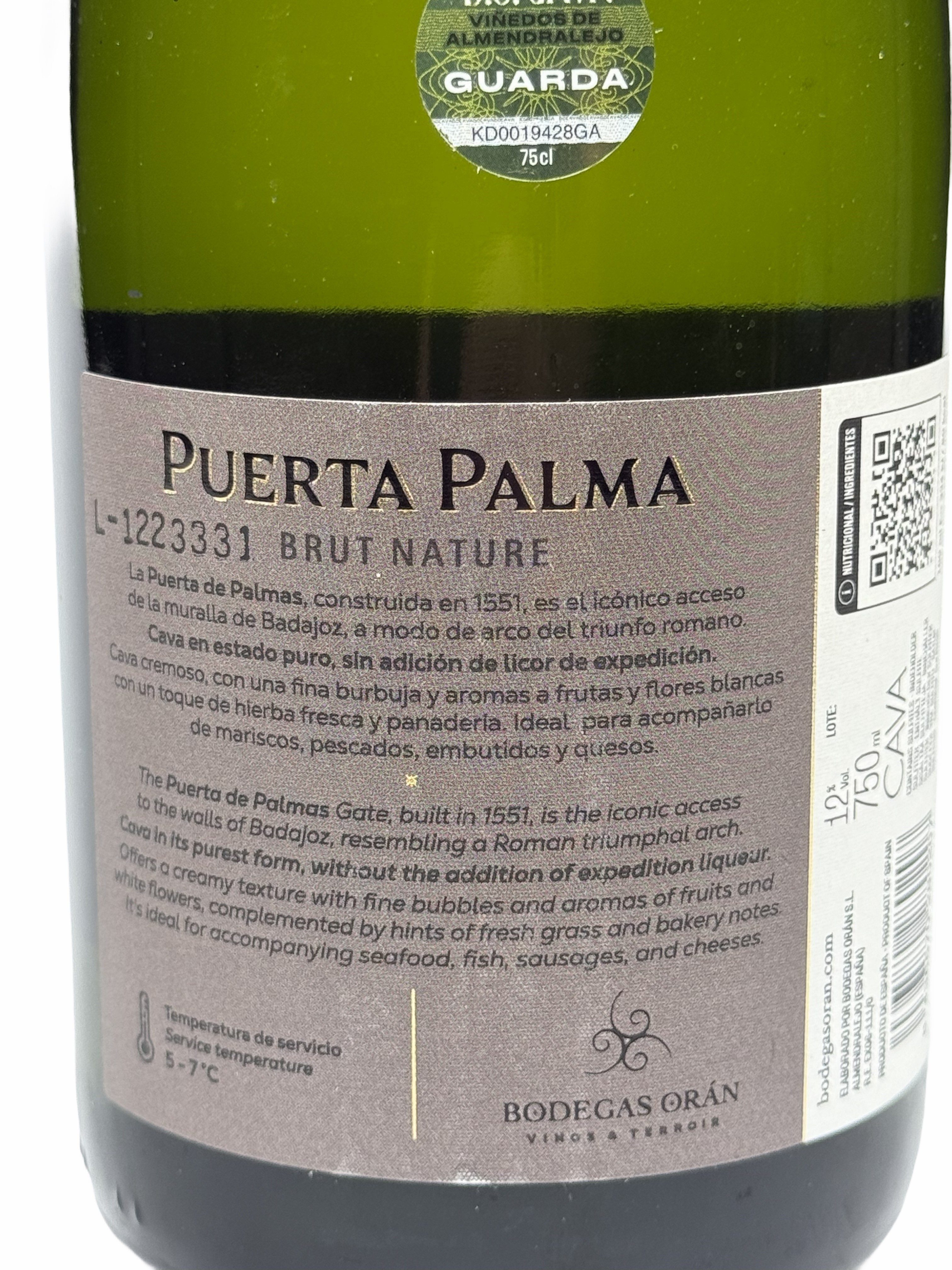 Cava - Puerta Palma Reserva, Brut nature - D.O. Cava