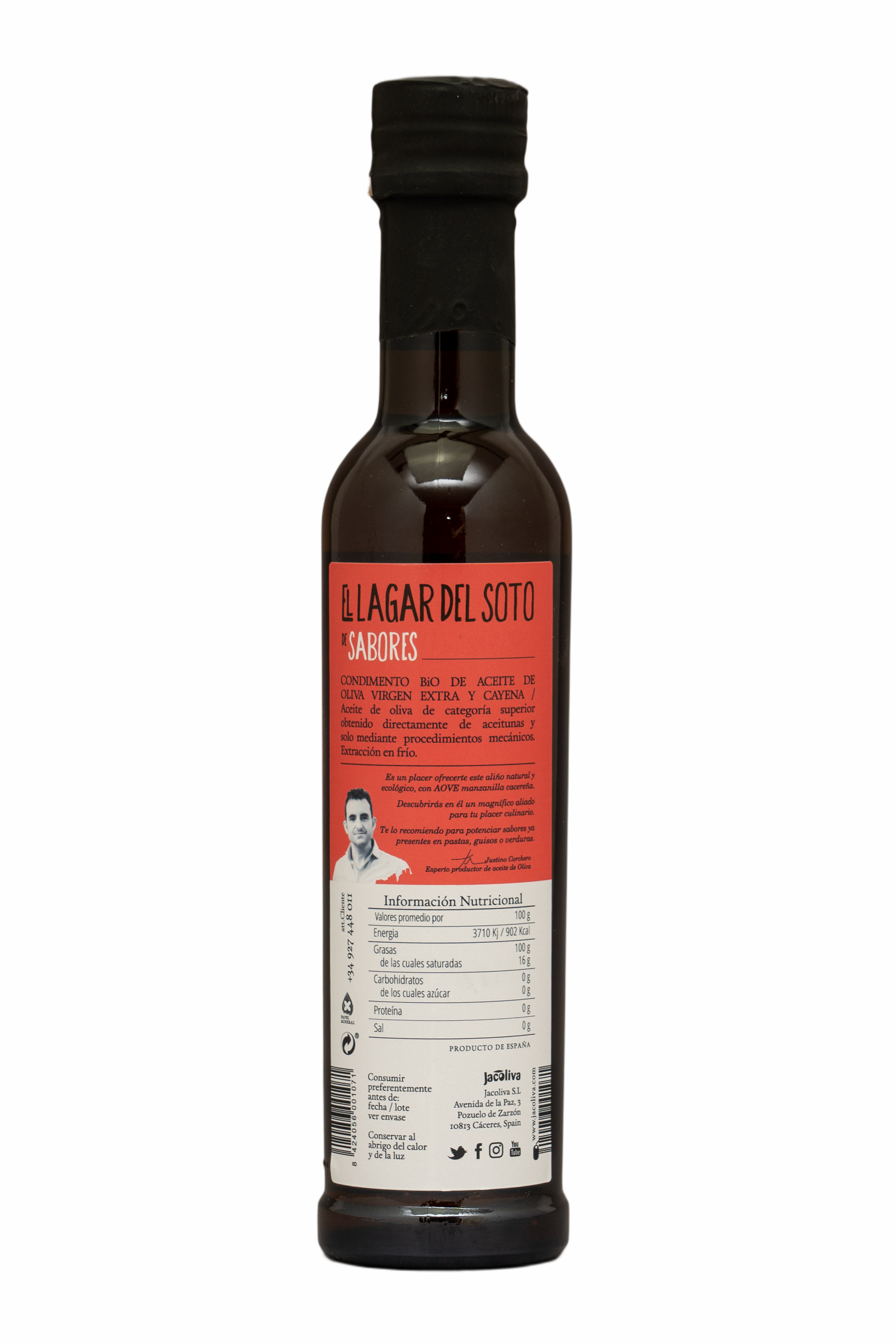 Oliven&#246;l Virgen Extra Lagar del Soto Glasflasche 0.25 L - Cayennepfeffer - BIO