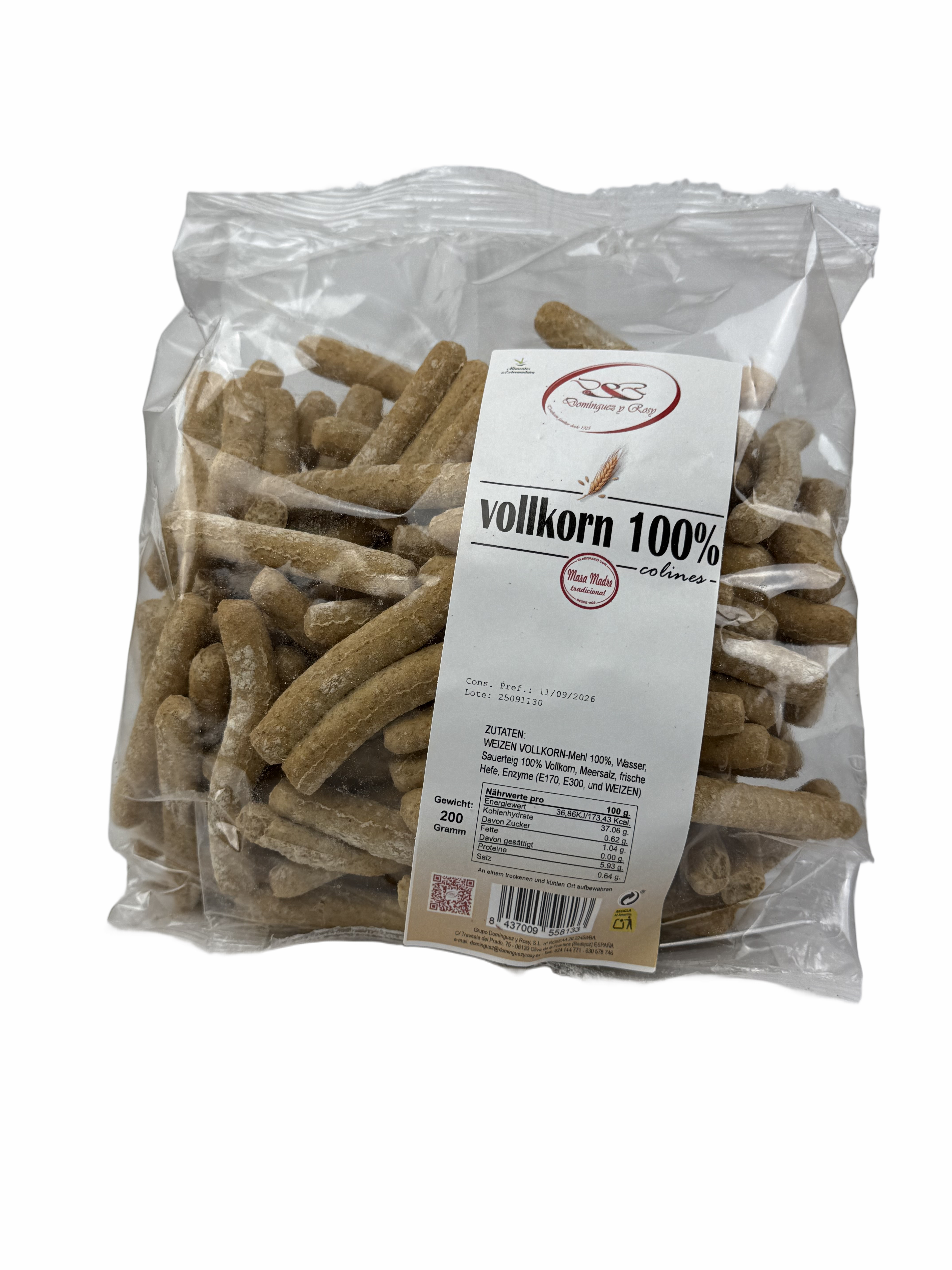 Colines - Brotsnack - 100% Vollkorn, 1 Sack à 200 Gramm
