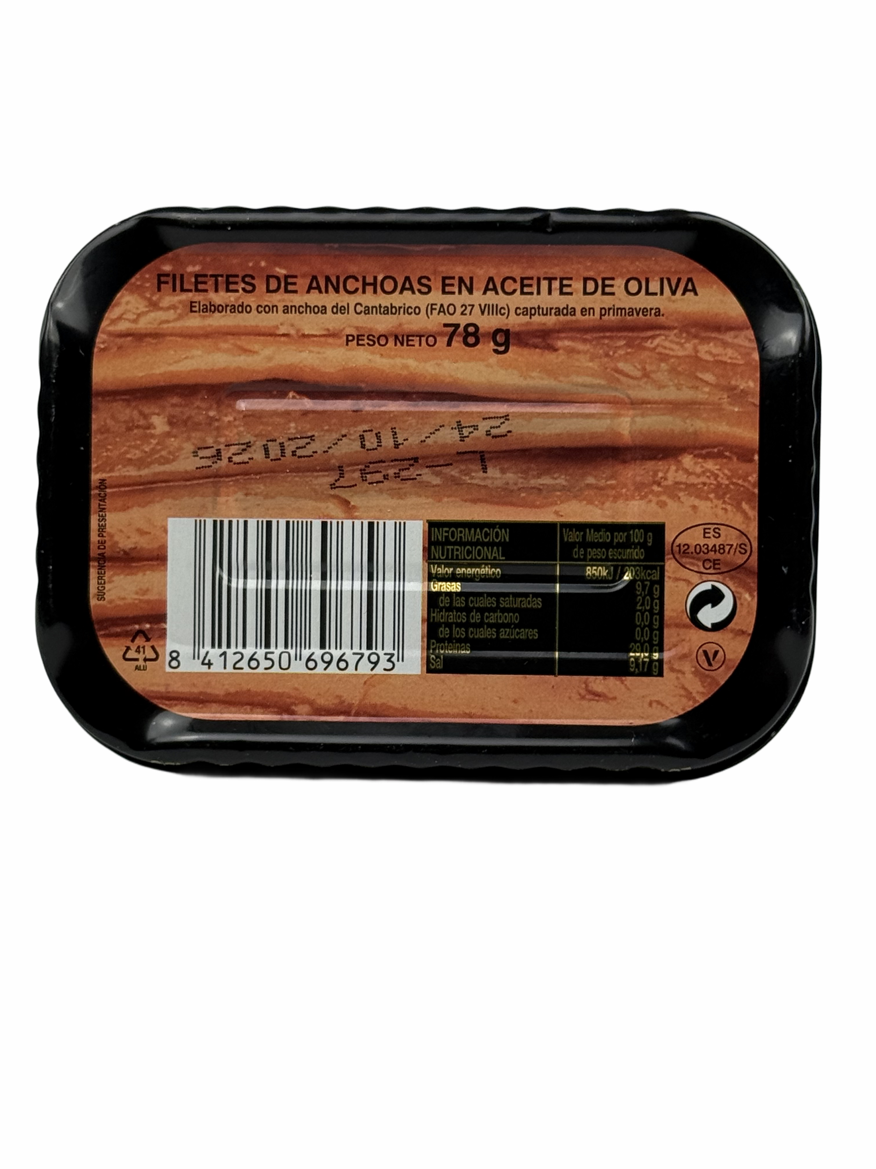 Sardellenfilets - La Castreña - Mar Cantábrico, 78gr, in Olivenöl (RR-80)