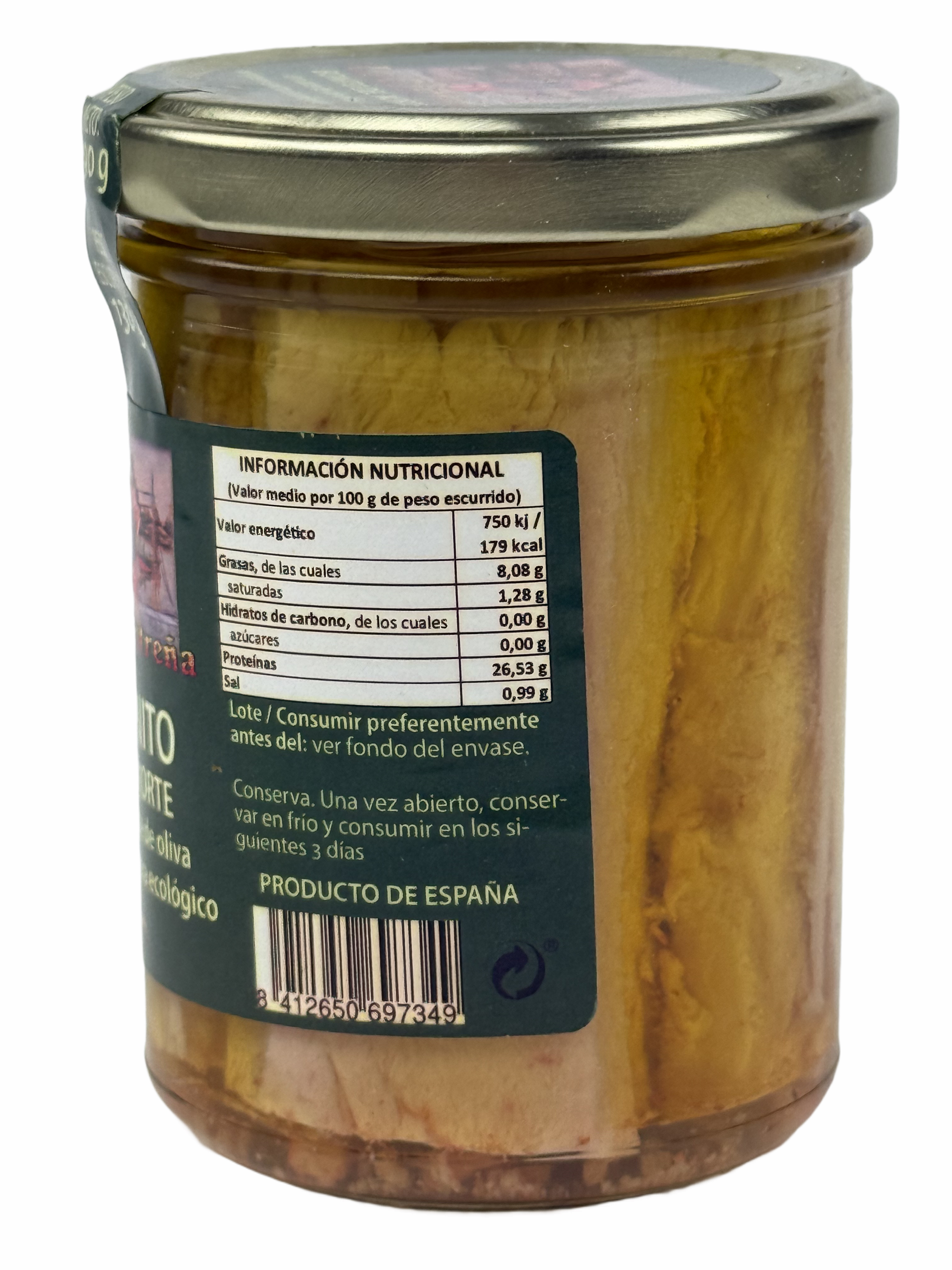 BIO-Bonito del norte (Weisser Thunfisch)- La Castreña, 190gr Glas, in Olivenöl Virgen Extra (T-200)